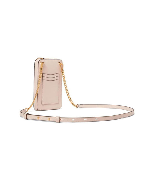 Morgan Color-Blocked Saffiano Leather North/South Phone Crossbody