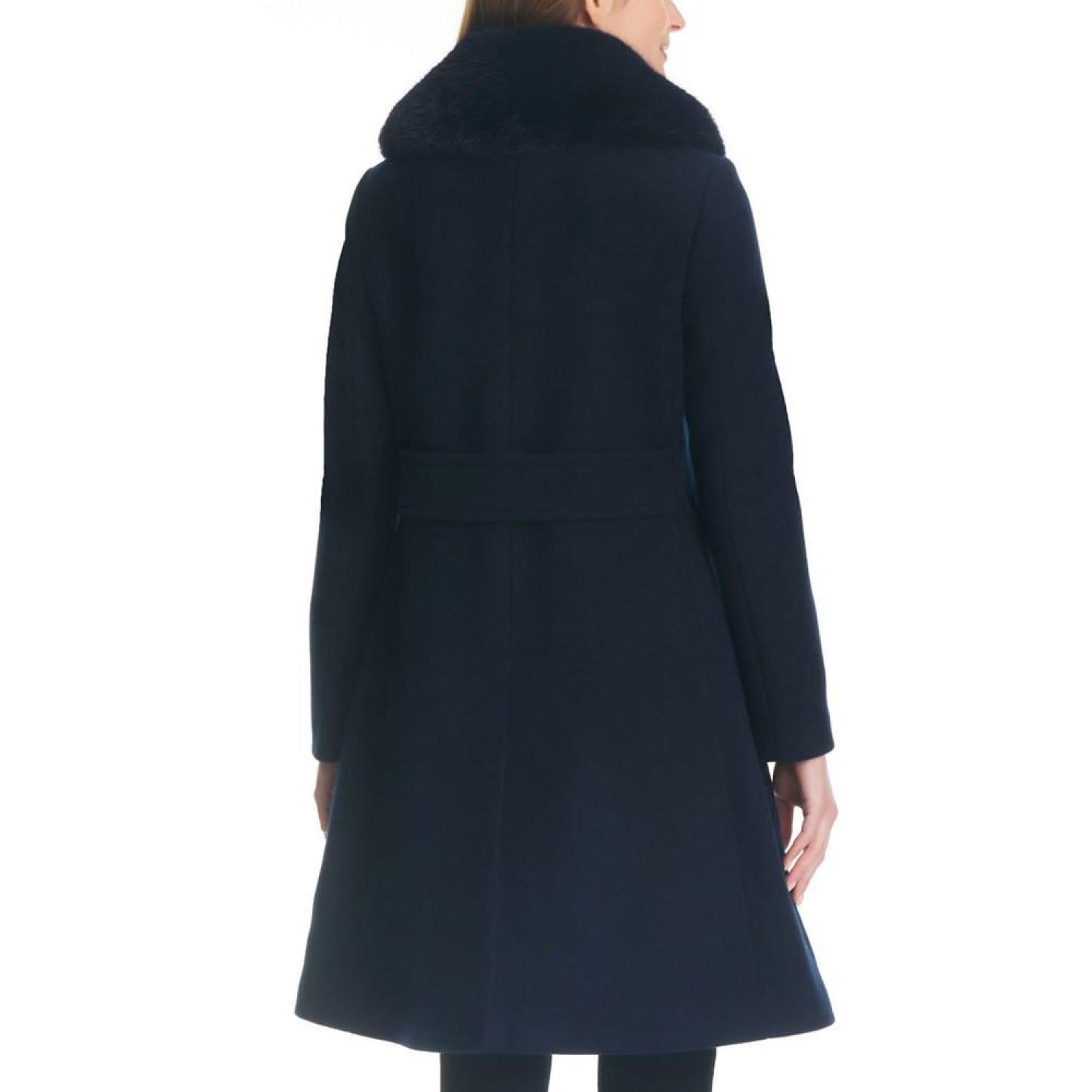 Women's Faux-Fur-Collar Walker Coat