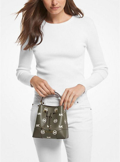 Mercer Small Logo Embossed Leather Bucket Bag