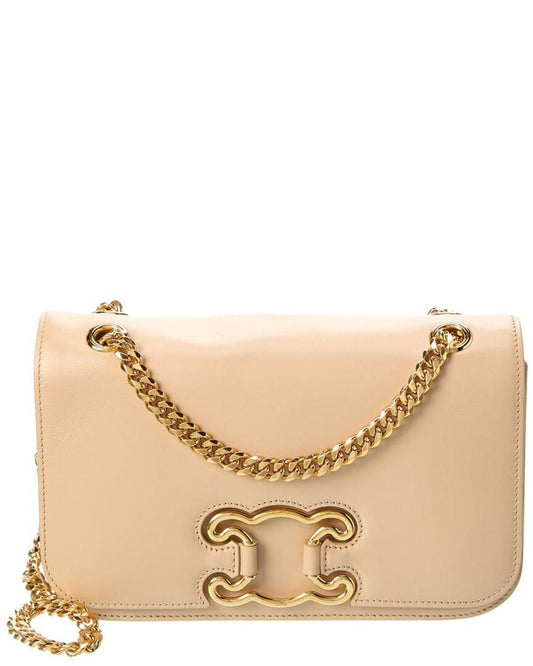 CELINE Triomphe Frame Medium Leather Shoulder Bag