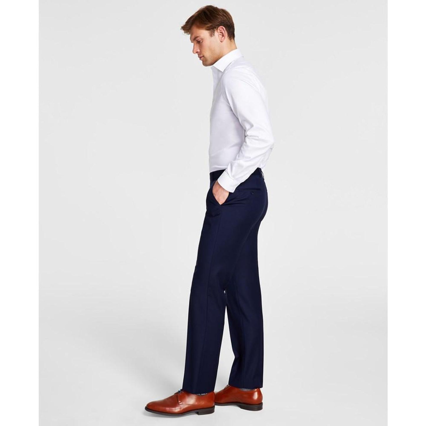 Men's Classic-Fit Wool Stretch Solid Suit Pants