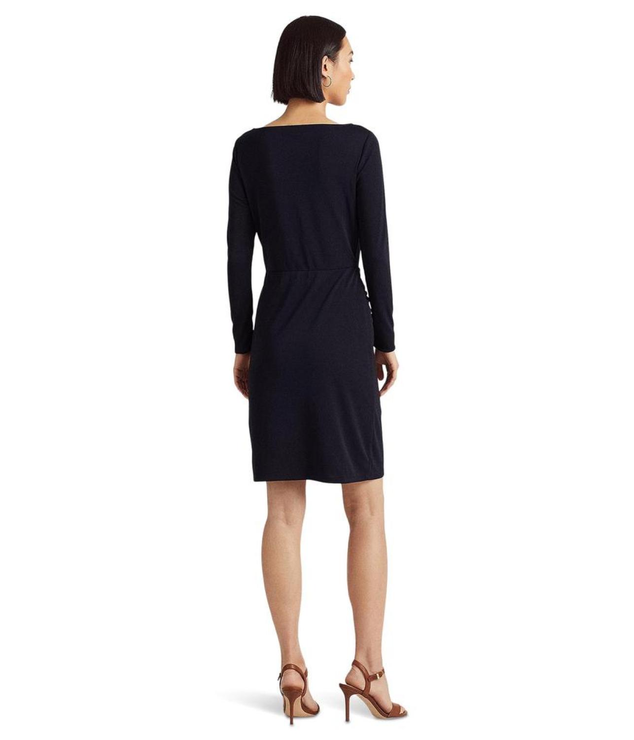 Buckle-Trim Stretch Jersey Dress