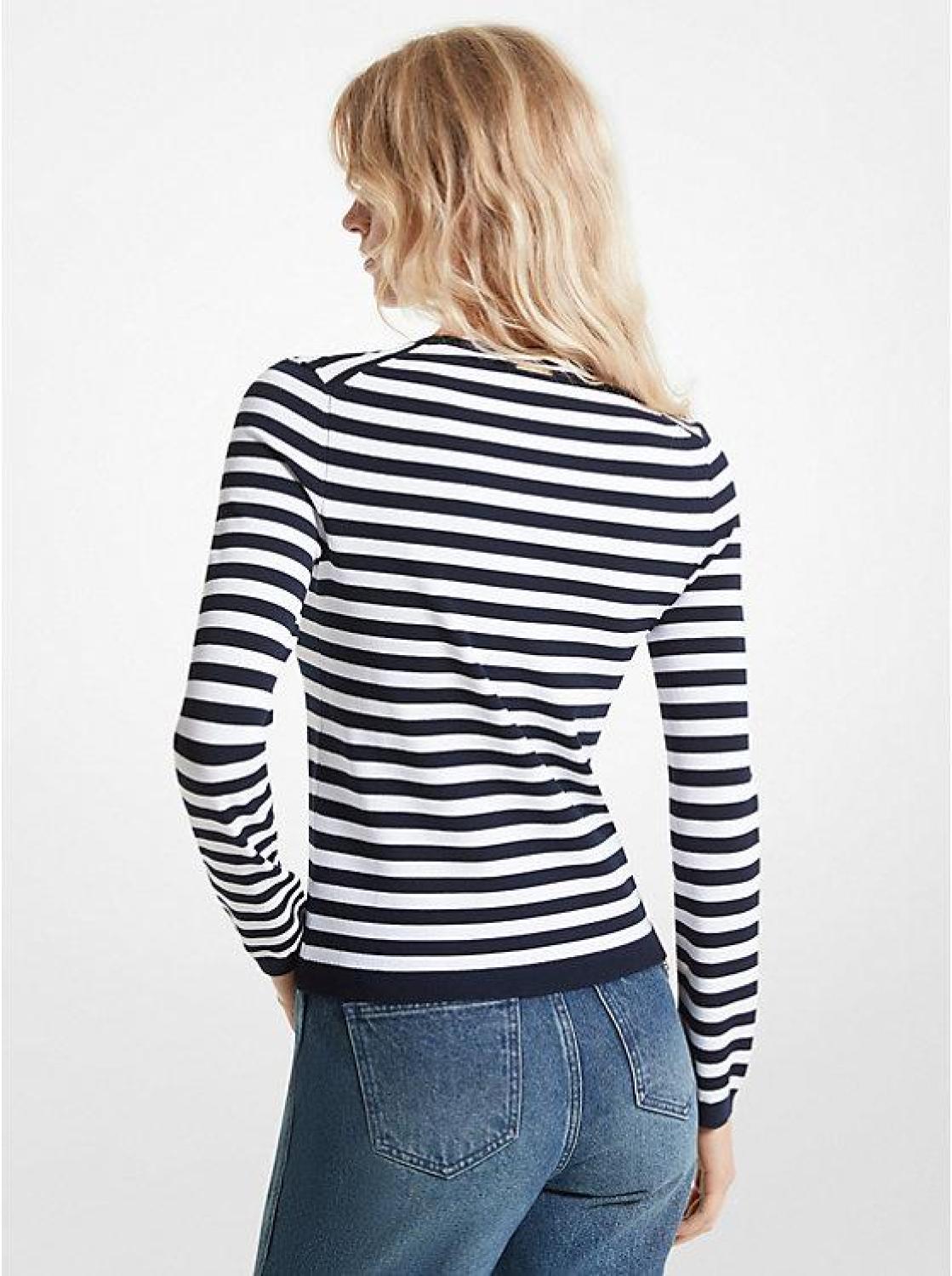 Striped Stretch Knit Sweater