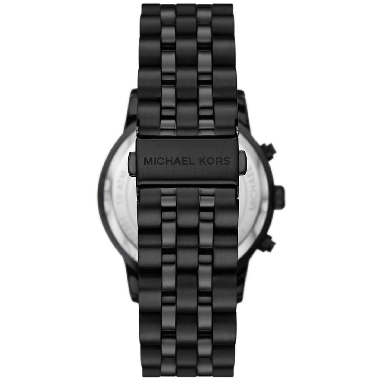 Men's Hutton Chronograph Black Stainless Steel Bracelet Watch, 43mm