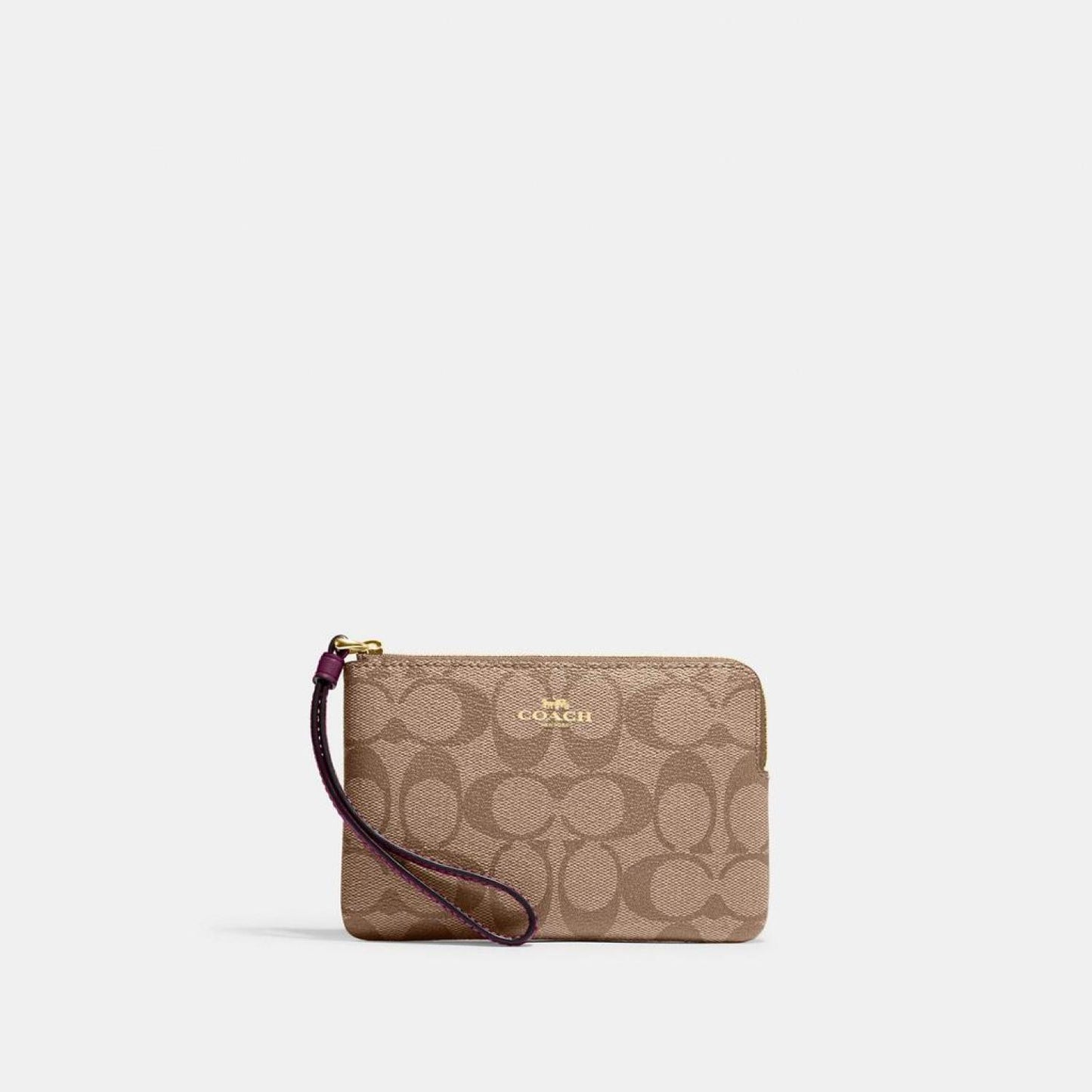 Coach Outlet Corner Zip Wristlet In Signature Canvas