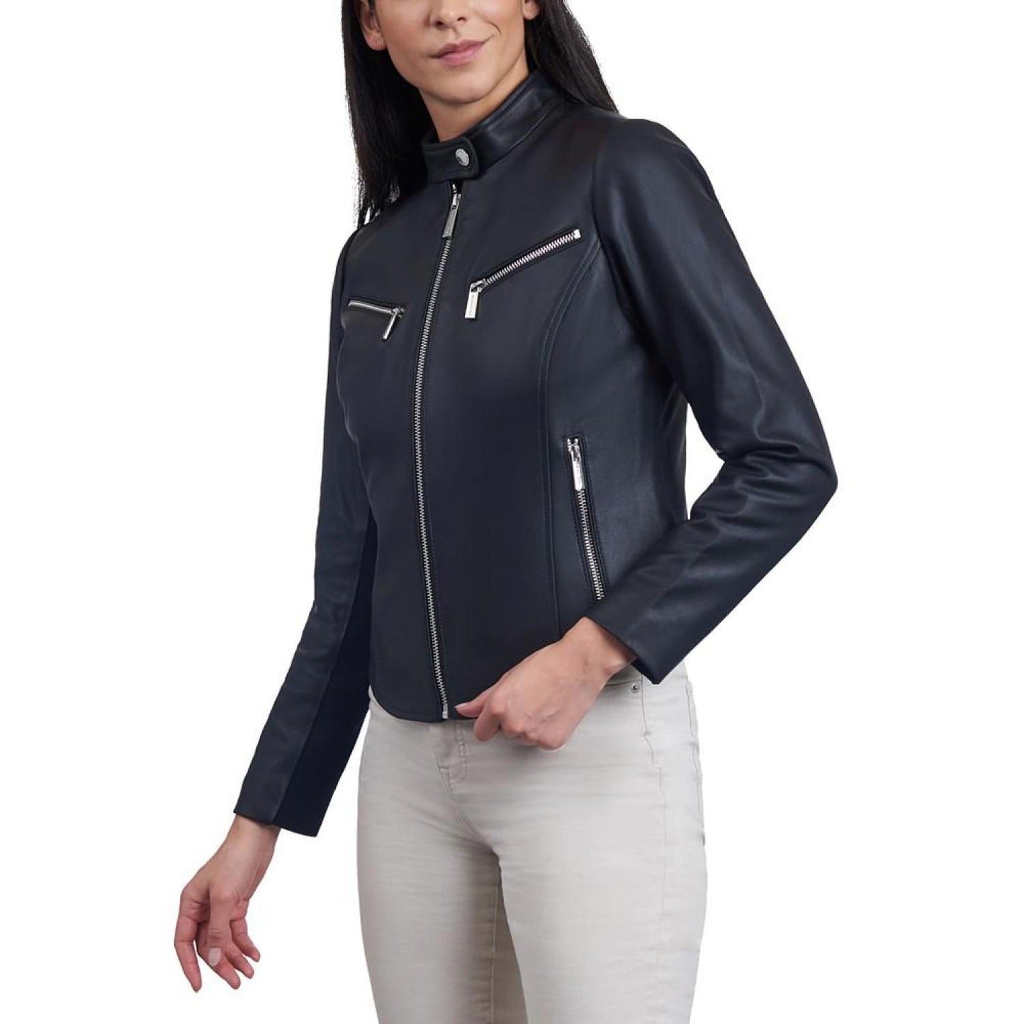 Women's Leather Racer Jacket