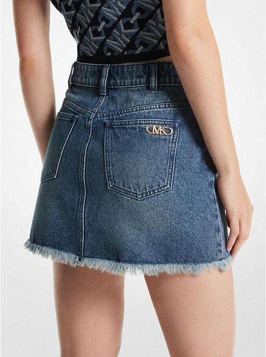 Frayed Denim Mini Skirt