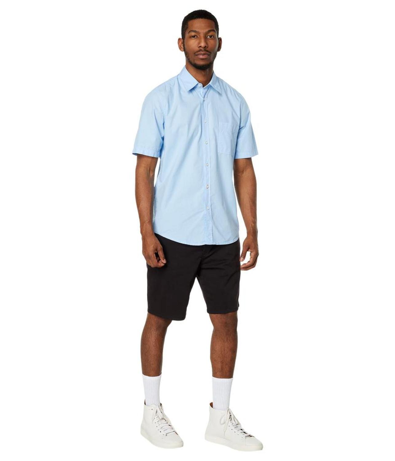 Regular Fit Short Sleeve Cotton Button-Down Shirt