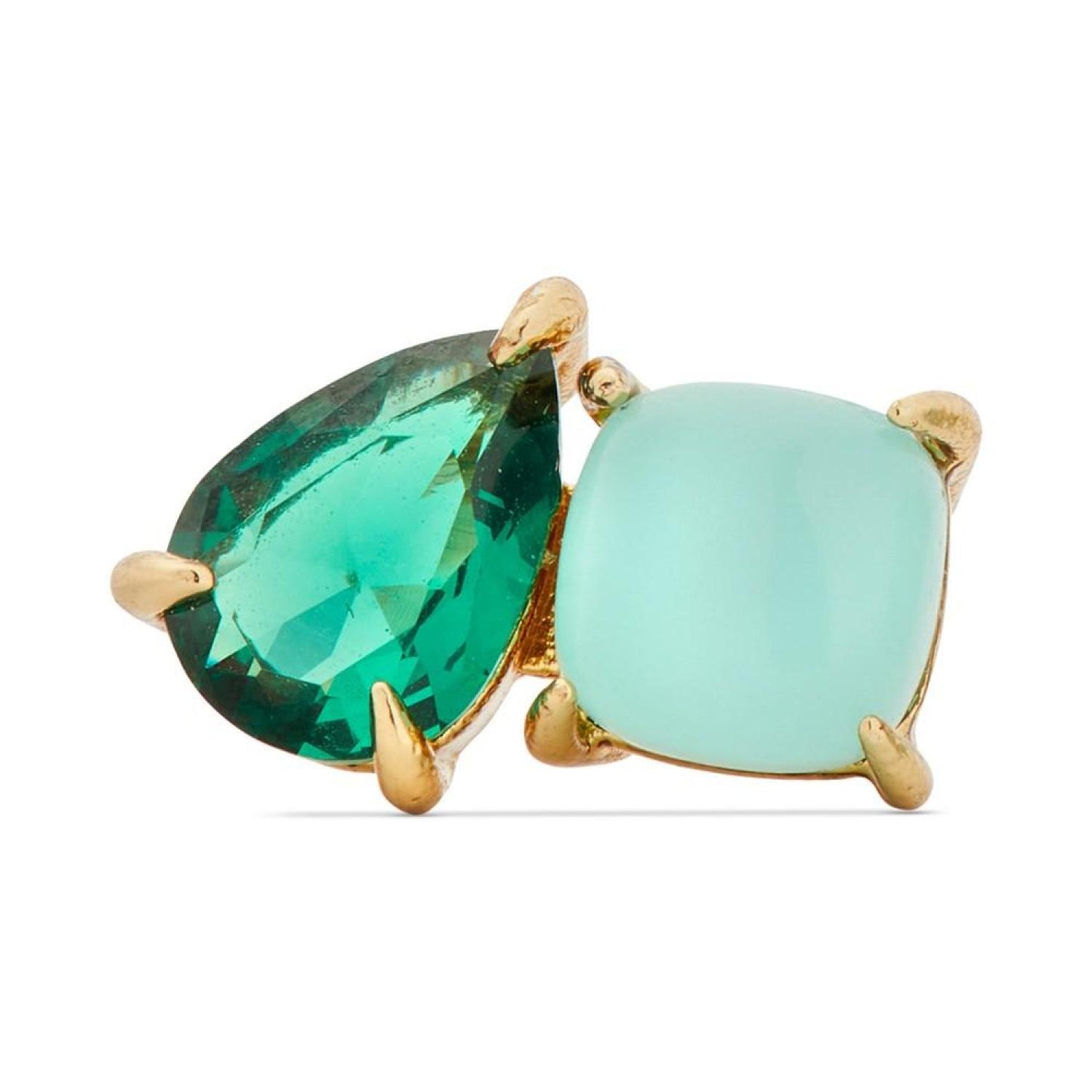 Gold-Tone Showtime Green Stone Stud Earrings