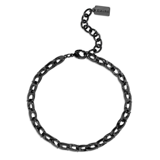 Black Signature Sculpted C Link Bracelet