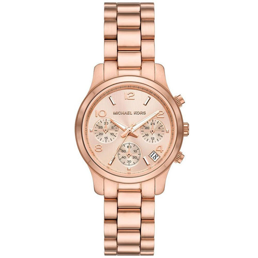 Women's Runway Chronograph Rose Gold-Tone Stainless Steel Bracelet Watch, 34mm