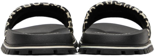 Black & White 'The Monogram Slide' Sandals