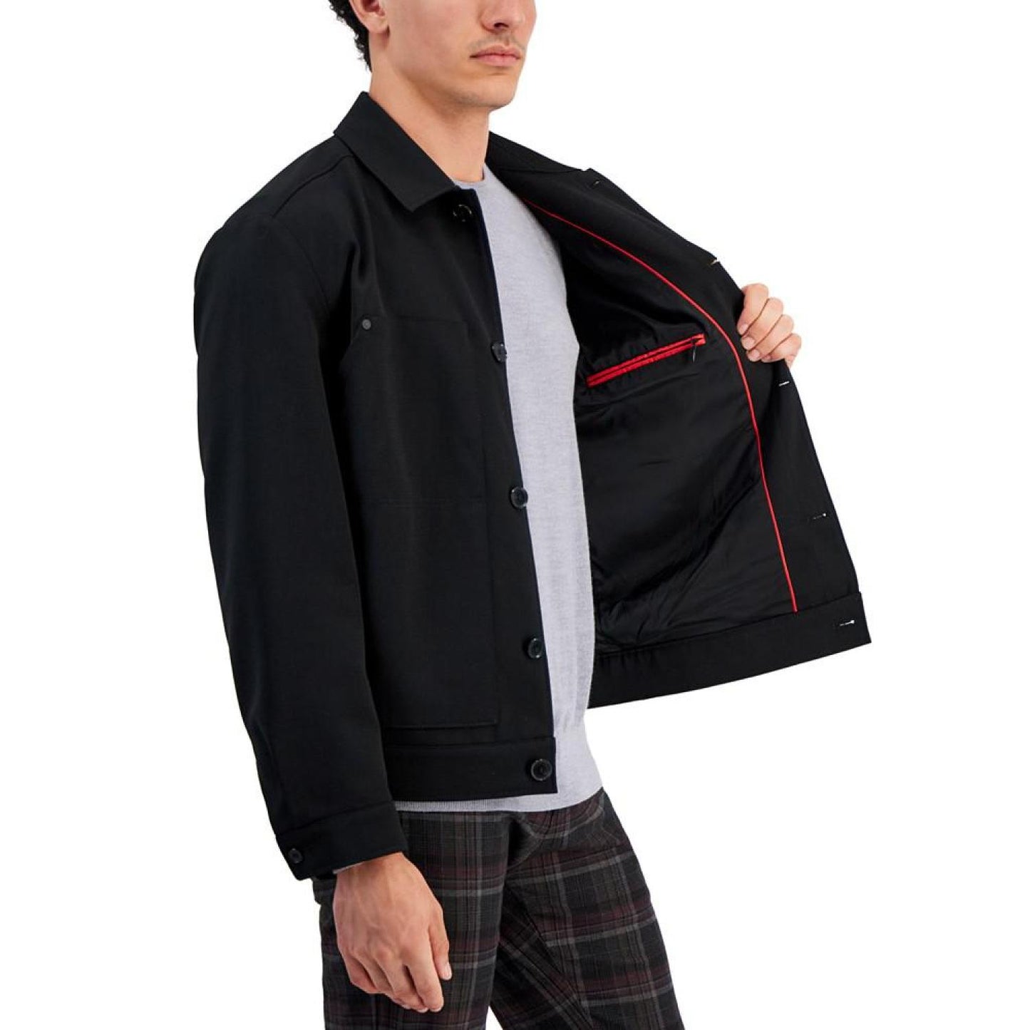 Men's Regular-Fit Black Coat