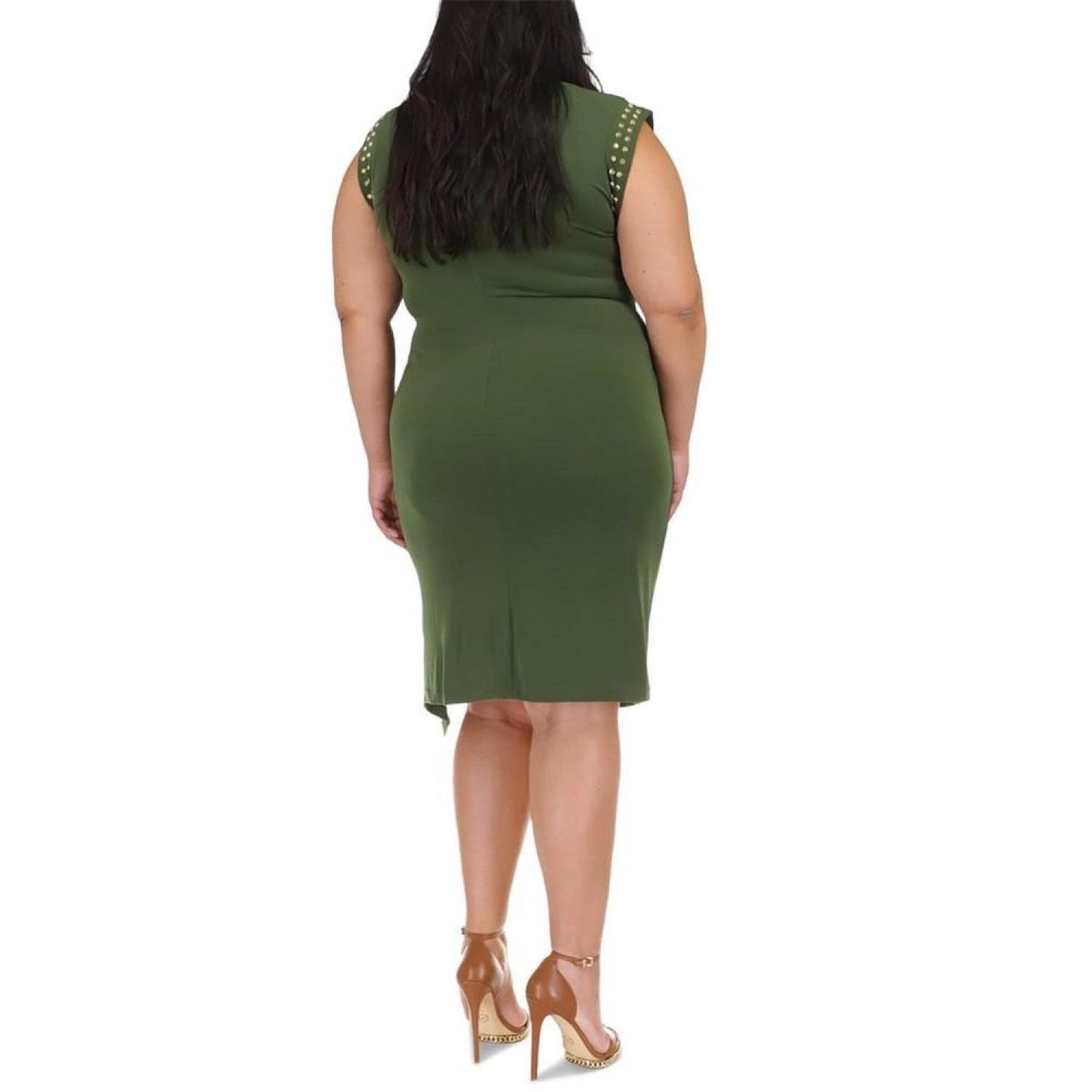 Plus Size Astor Studded Side-Slit Midi Dress