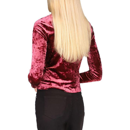 Womens Velvet Cut-Out Pullover Top