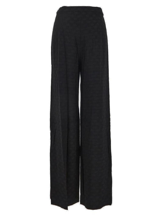 Michael Michael Kors Checkerboard Logo Jacquard Wide-Leg Pants