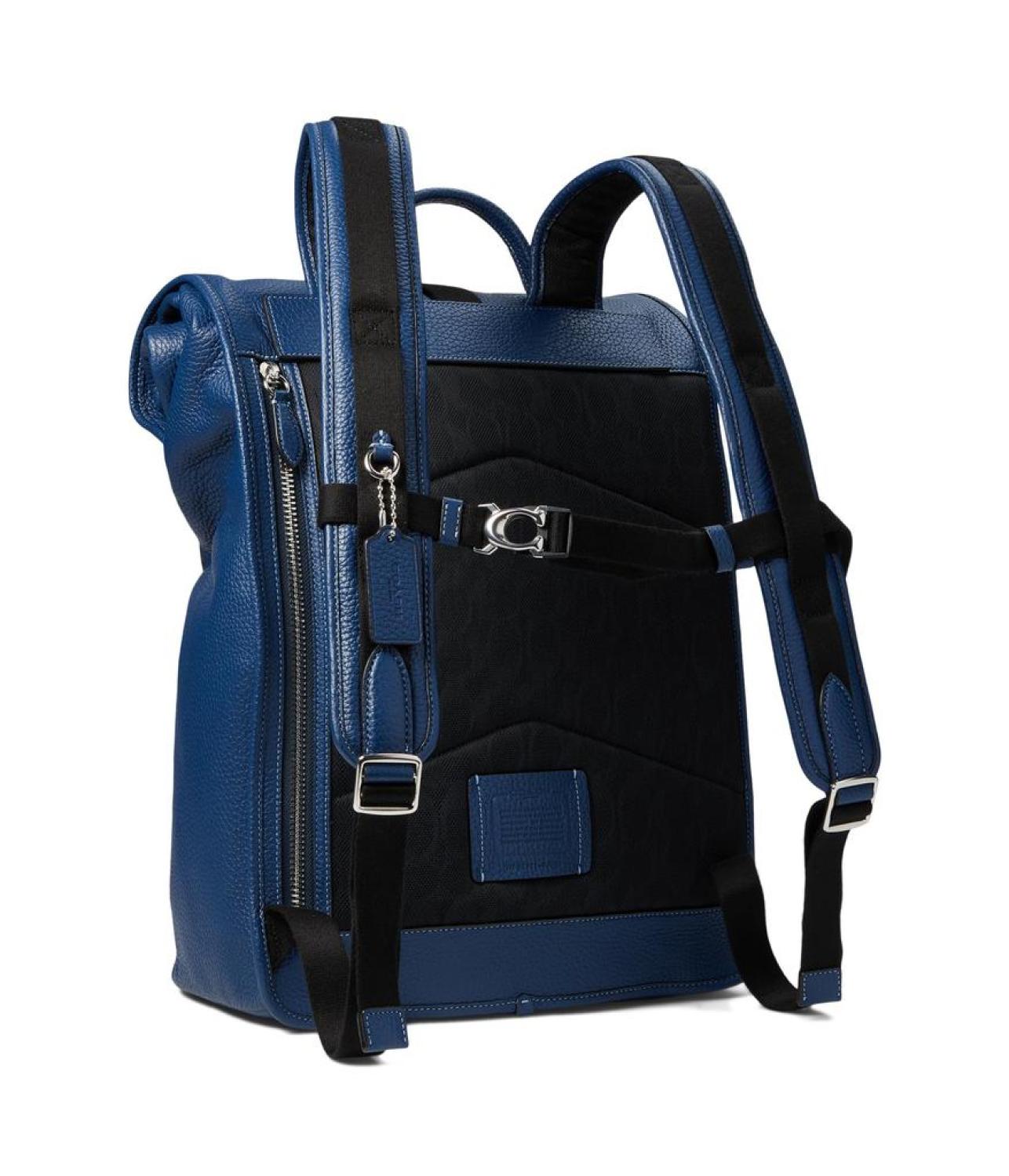 Beck Roll Top Backpack in Pebble Leather