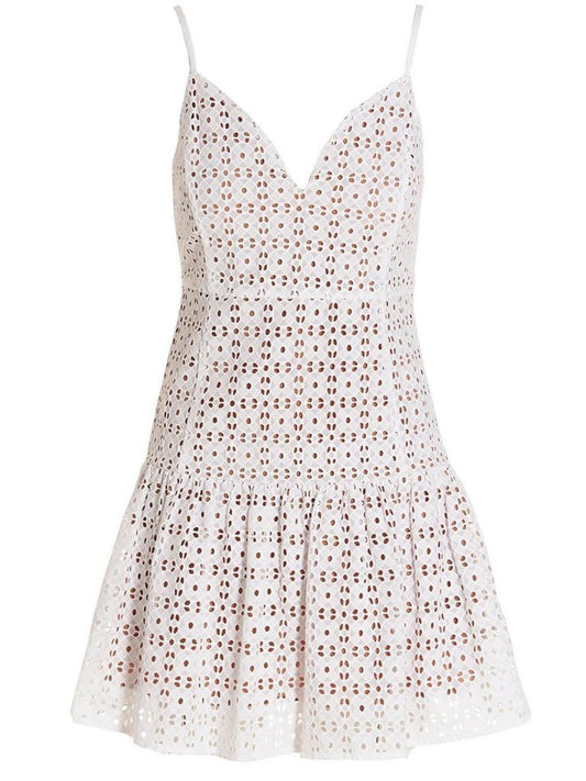 Michael Kors Sangallo Eyelet Flared Mini Dress