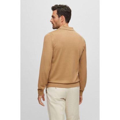 Polo-collar sweater in wool, silk and cashmere