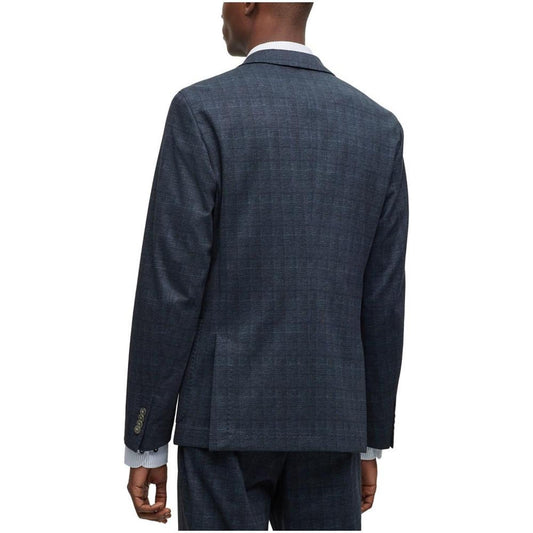 Men's Checked Stretch Cloth Slim-Fit Jacket