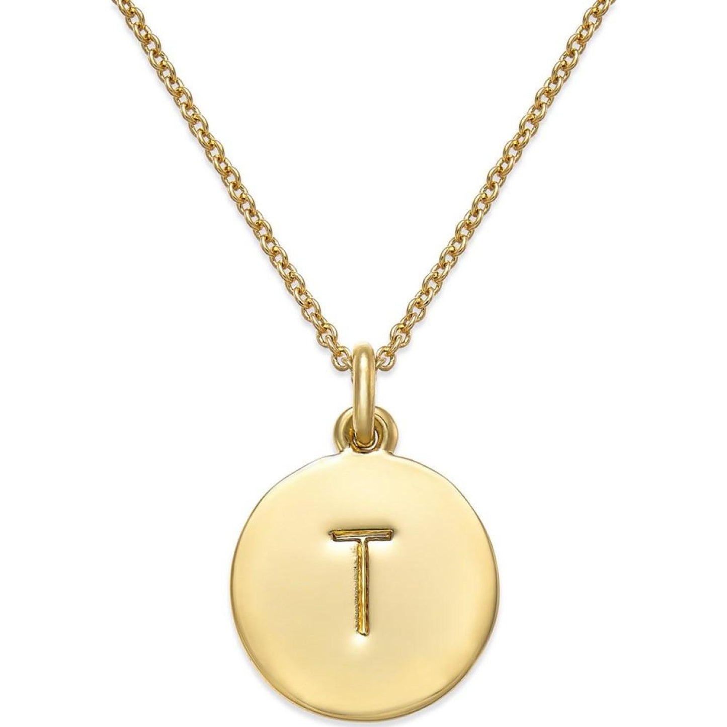 12k Gold-Plated Initials Pendant Necklace, 17" + 3" Extender