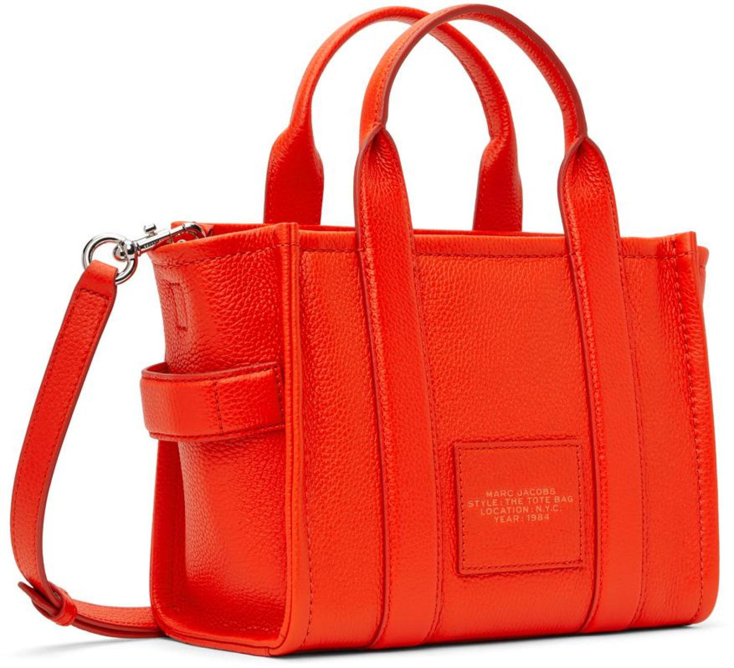 Orange 'The Leather Small' Tote