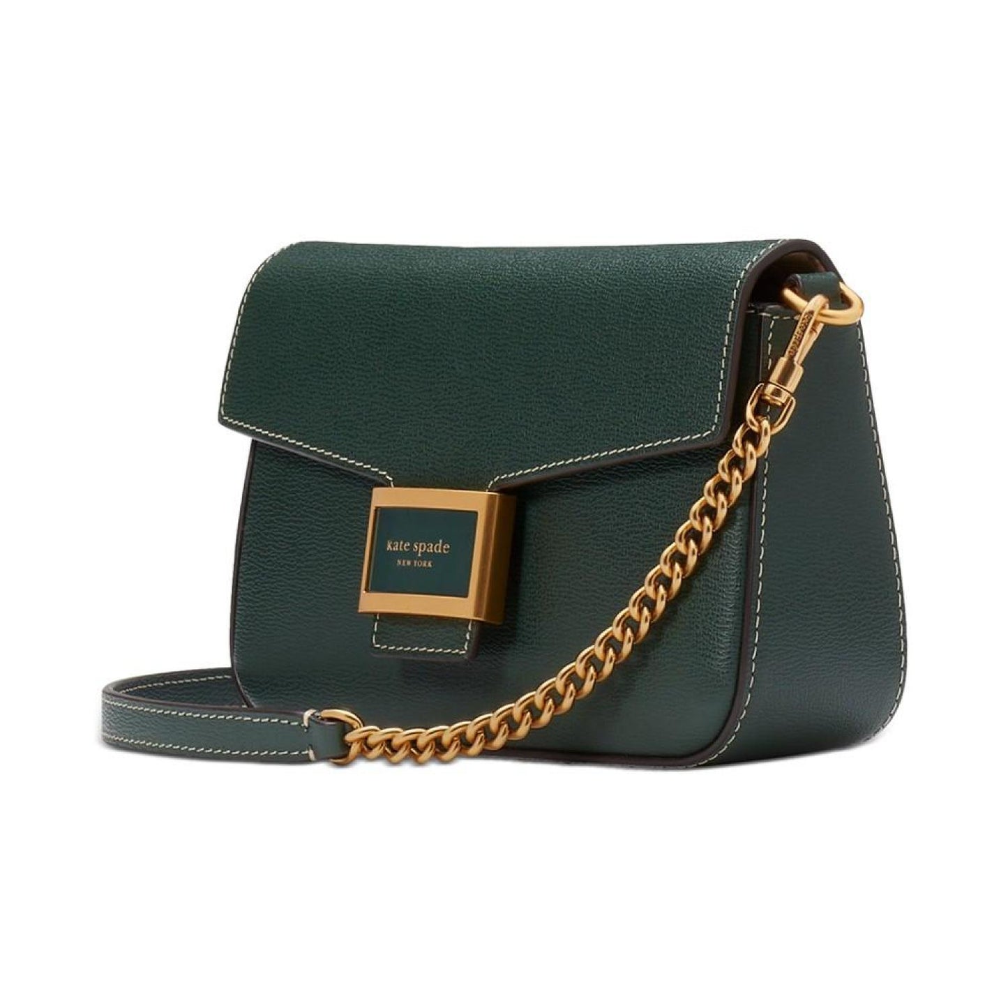 Katy Textured Leather Flap Chain Crossbody