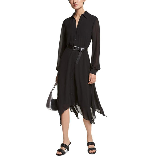 Women's Handkerchief Hem Midi Shirtdress