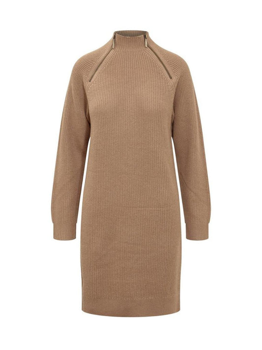 Michael Michael Kors Zip Detailed Long-Sleeved Dress