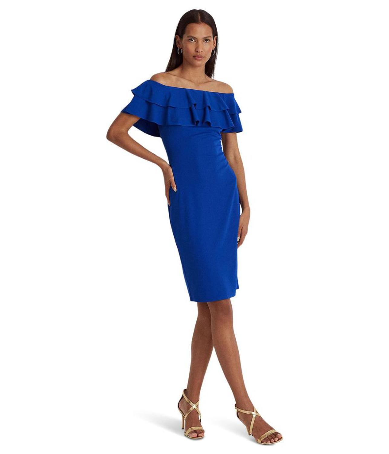 Jersey Off-the-Shoulder Cocktail Dress