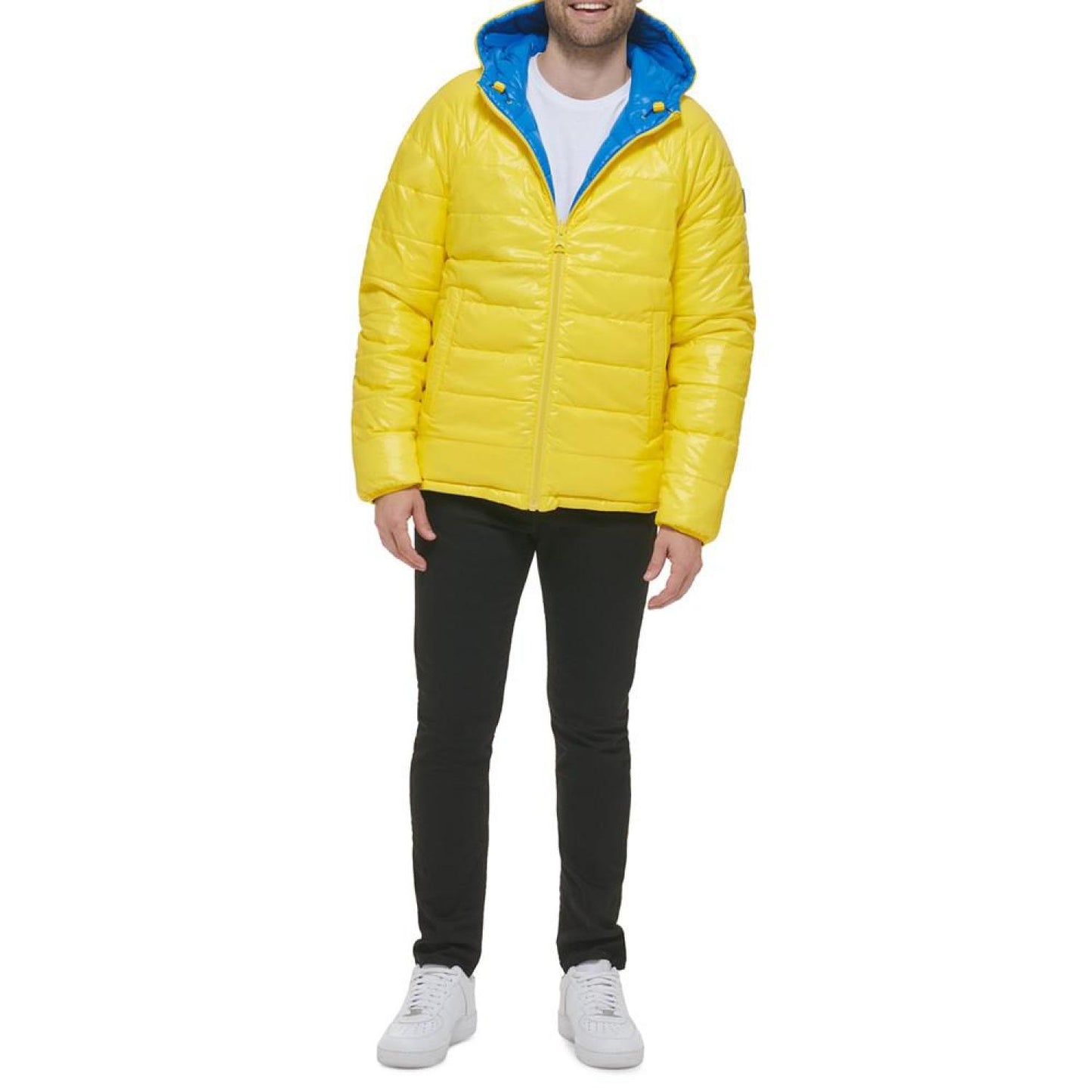 Men's Reversible Quilted Full-Zip Hooded Puffer Jacket