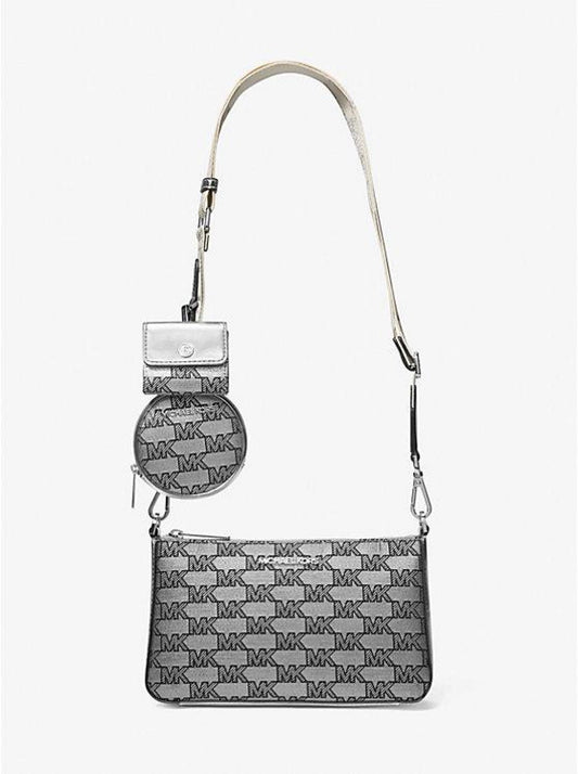 Jet Set Metallic Logo Jacquard Crossbody Bag with Case for Apple Airpods Pro®