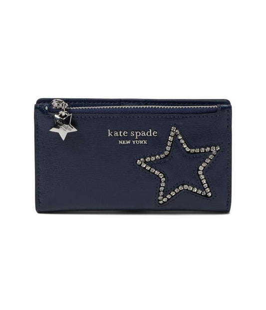 Starlight Patent Saffiano Leather Small Slim Bifold Wallet