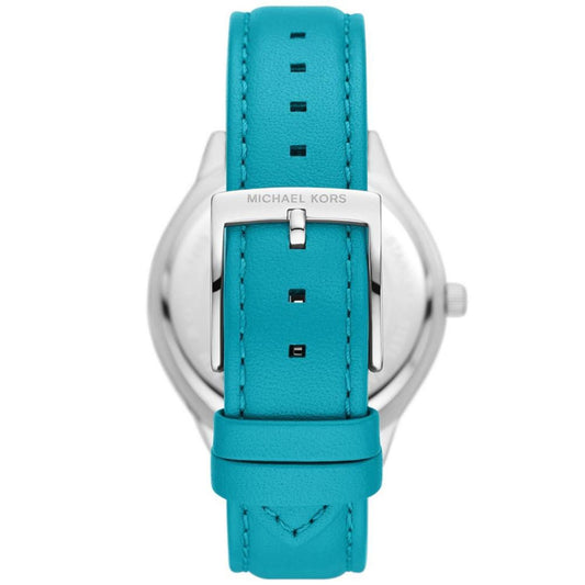 Women's Slim Runway Three-Hand Santorini Blue Leather Watch 38mm