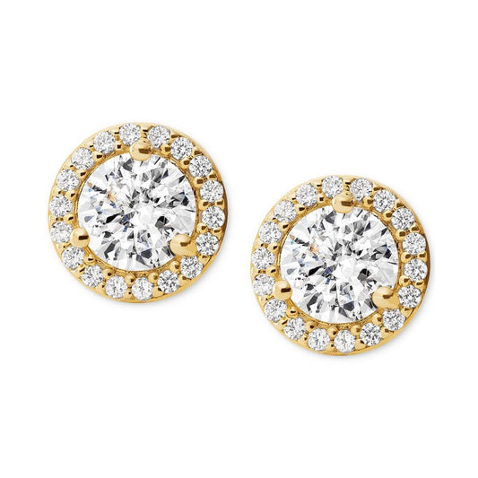 Women's Sterling Silver Pavé Studs