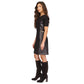 Women's Faux-Leather Mixed-Media Chain Dress, Regular & Petite