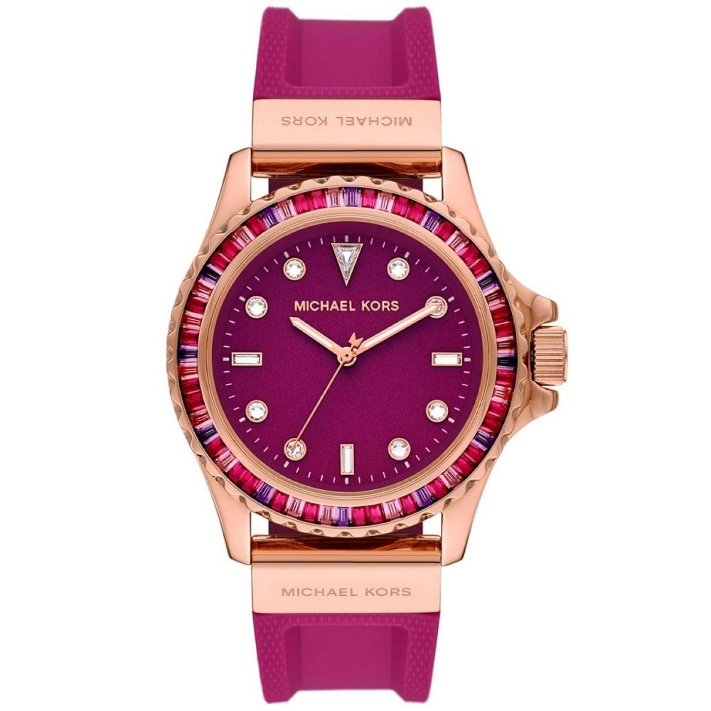 Women's Everest Three-Hand Fuchsia Silicone Watch 42mm