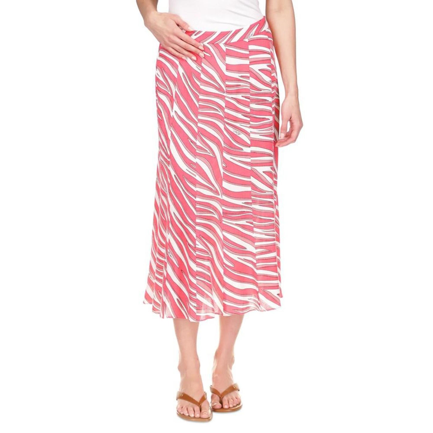 Women's Zebra-Print Midi Skirt