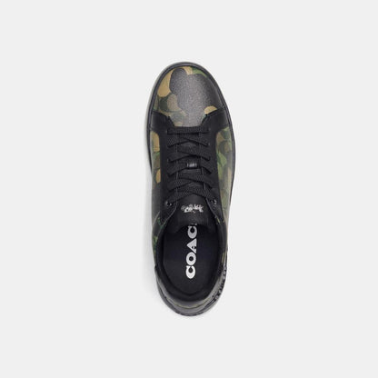 Coach Outlet Clip Low Top Sneaker In Signature Canvas With Camo Print