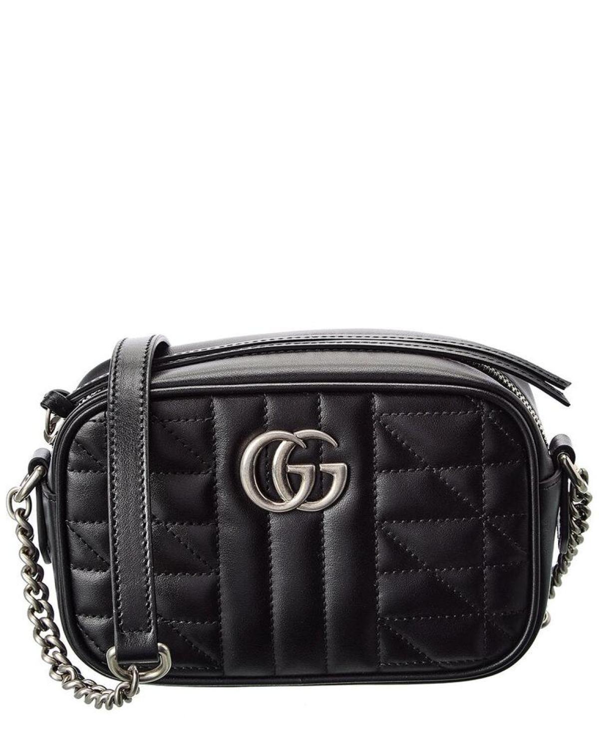 Gucci GG Marmont Mini Matelasse Leather Crossbody, Black