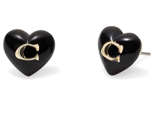 Resin Heart Stud Earrings