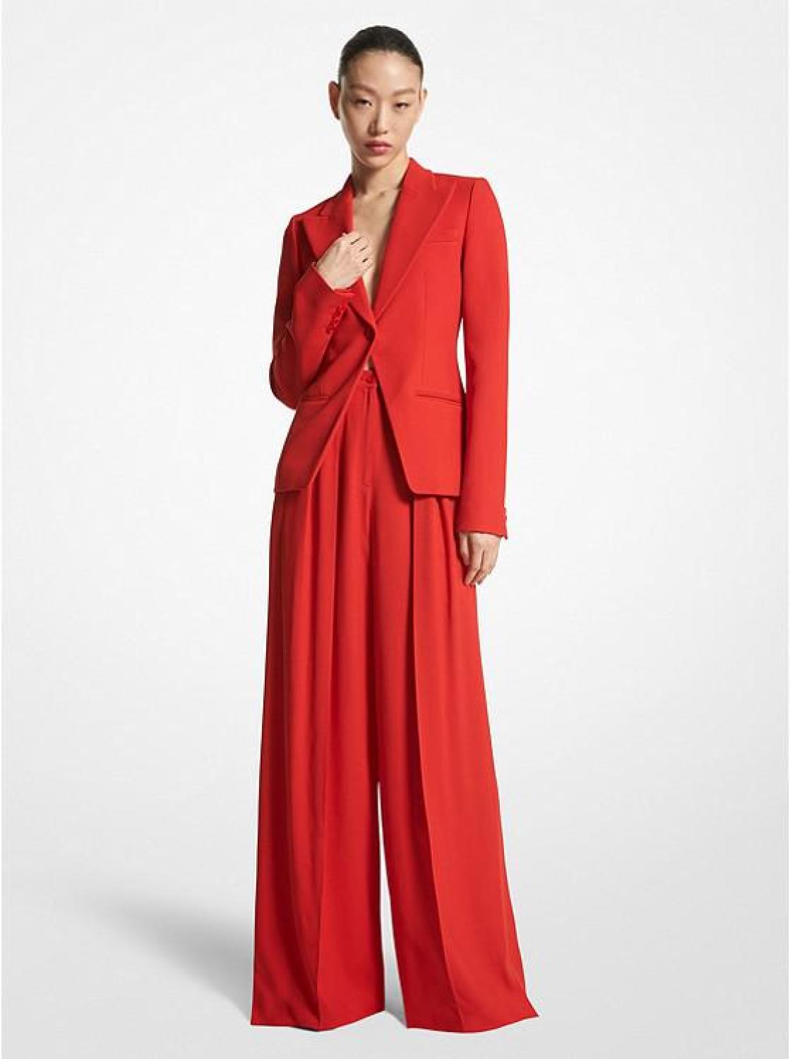 Double Crepe Sablé Wide-Leg Trousers