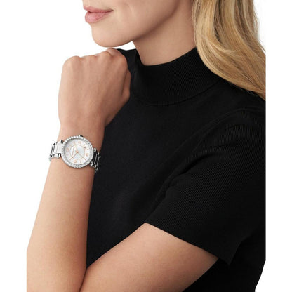 Women's Emery Three-Hand Black Genuine Leather Strap Watch 33mm