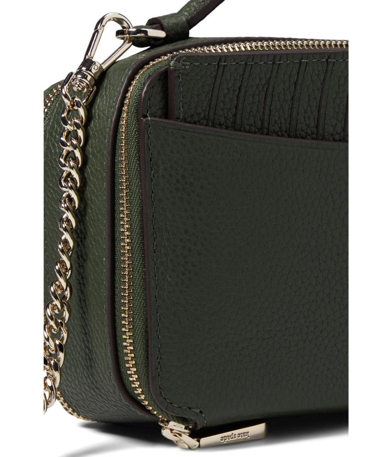 New Core Pebble Pebbled Leather Double Zip Crossbody