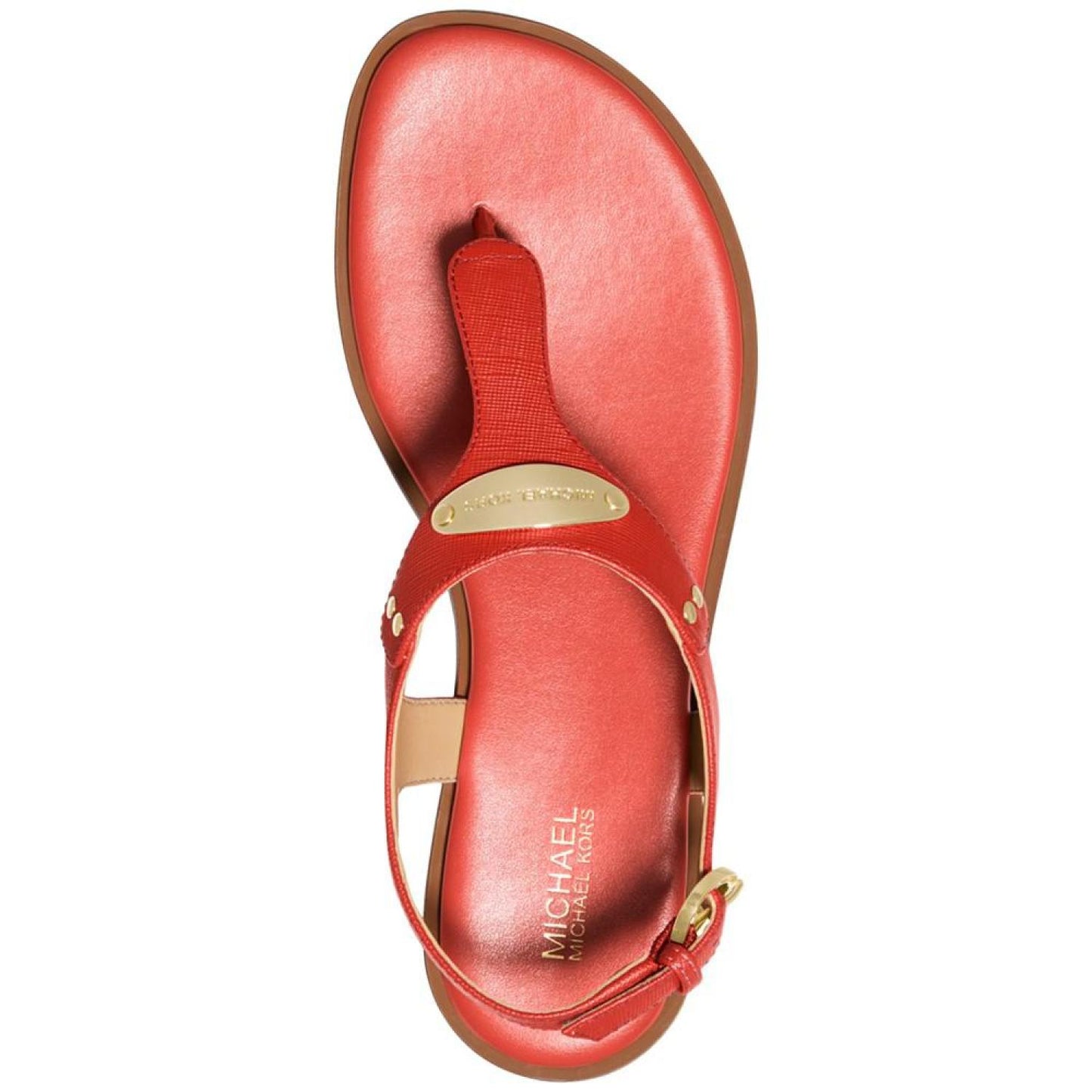 Women's MK Plate Flat Thong Sandals