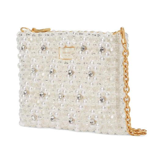 Purl Flower Beaded Mini Shoulder Bag