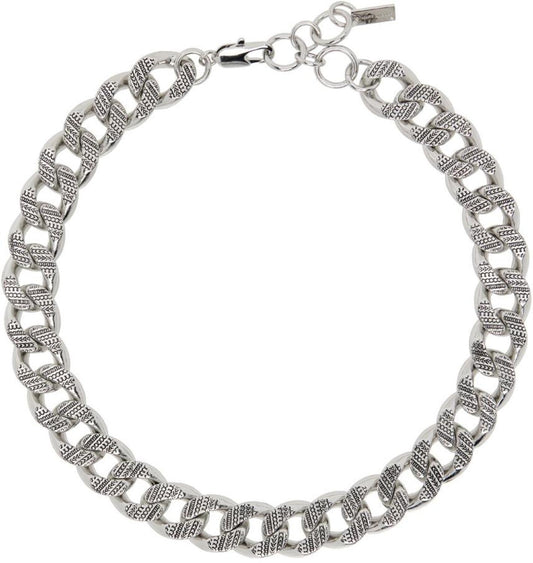 Silver Monogram Chain Link Necklace