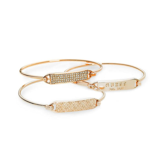 Rose Gold-Tone 3-Pc. Set Plate and Wire Bangle Bracelets