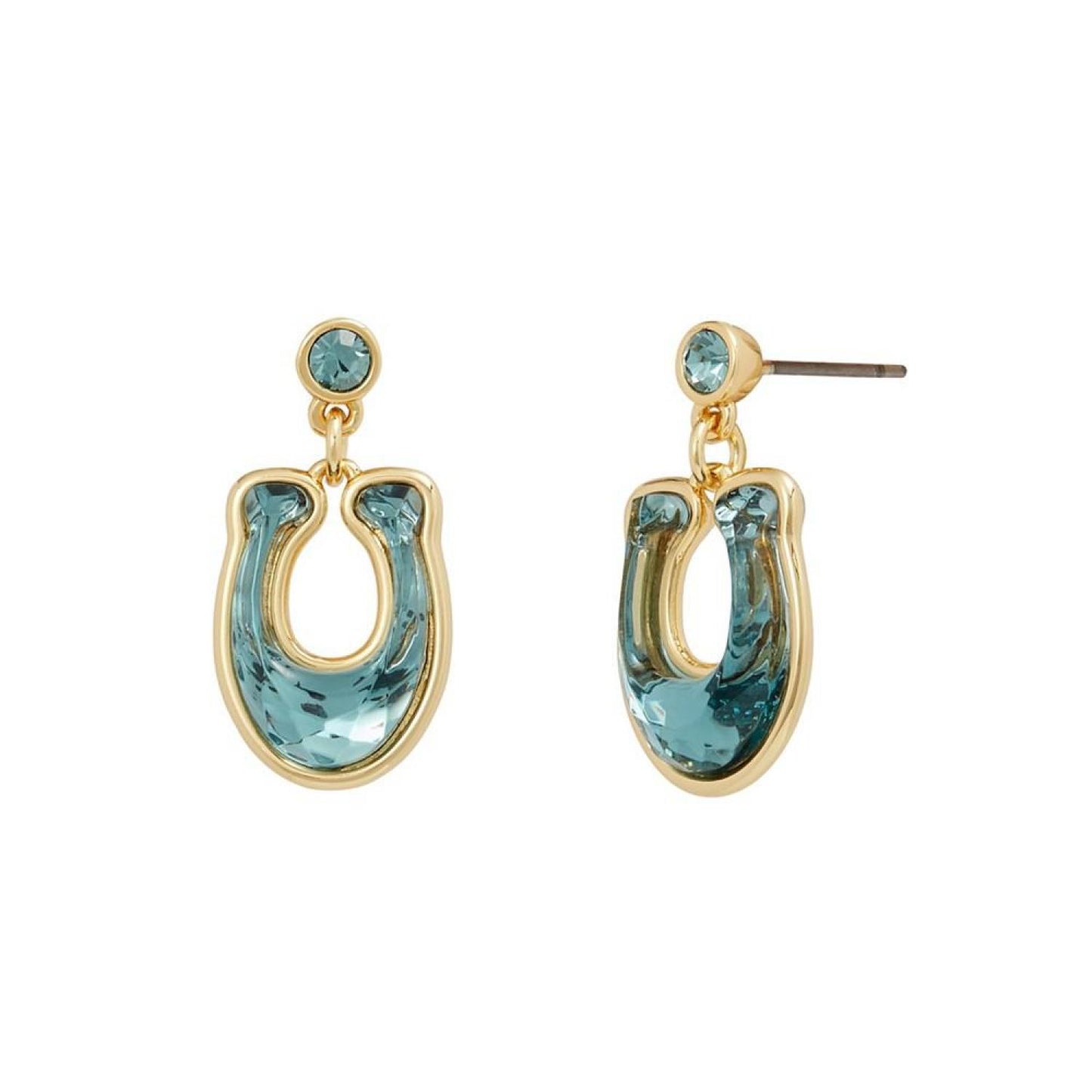 Faux Stone Signature C Drop Earrings