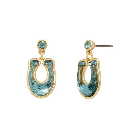 Faux Stone Signature C Drop Earrings